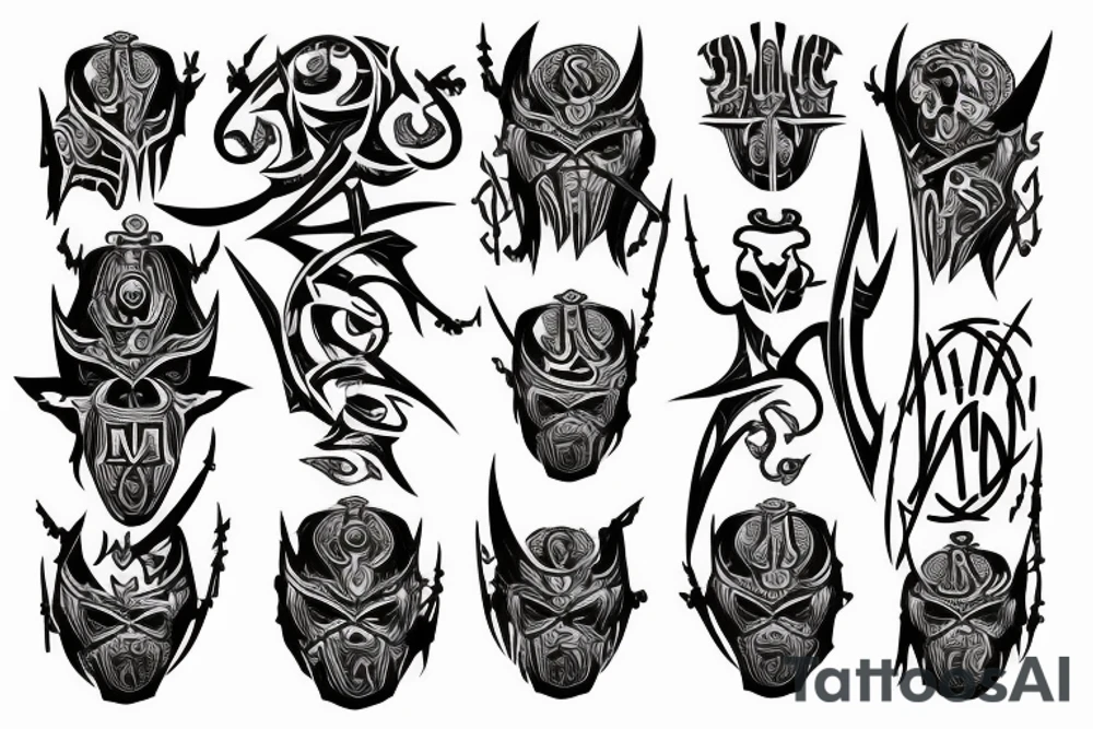 runic mark of the faceless warrior on the back tattoo idea