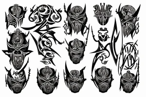 runic mark of the faceless warrior on the back tattoo idea