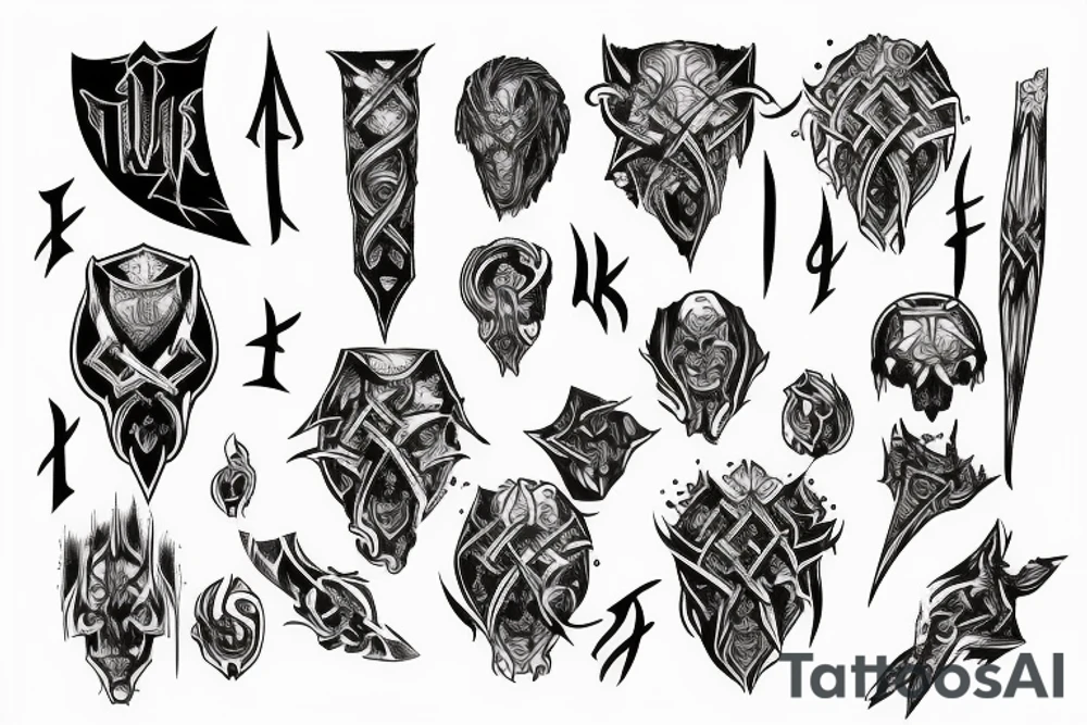 runic mark of the faceless slayer tattoo idea