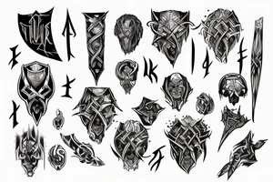 runic mark of the faceless slayer tattoo idea