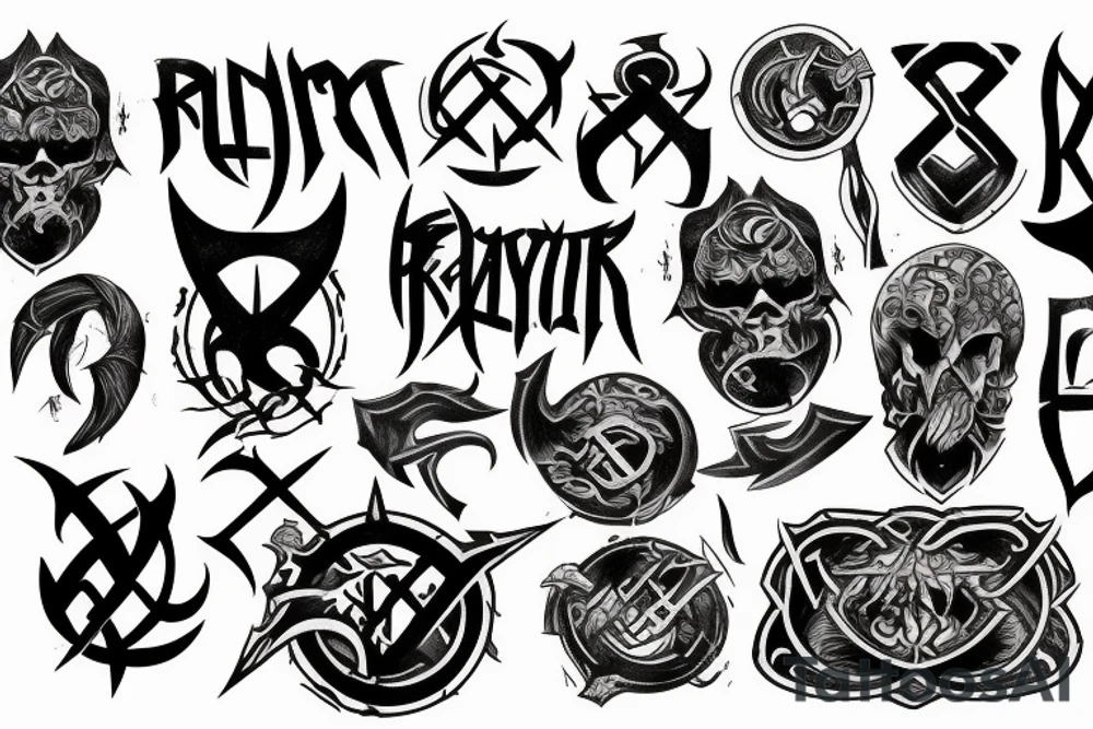 runic mark of the faceless slayer tattoo idea