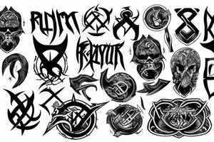 runic mark of the faceless slayer tattoo idea