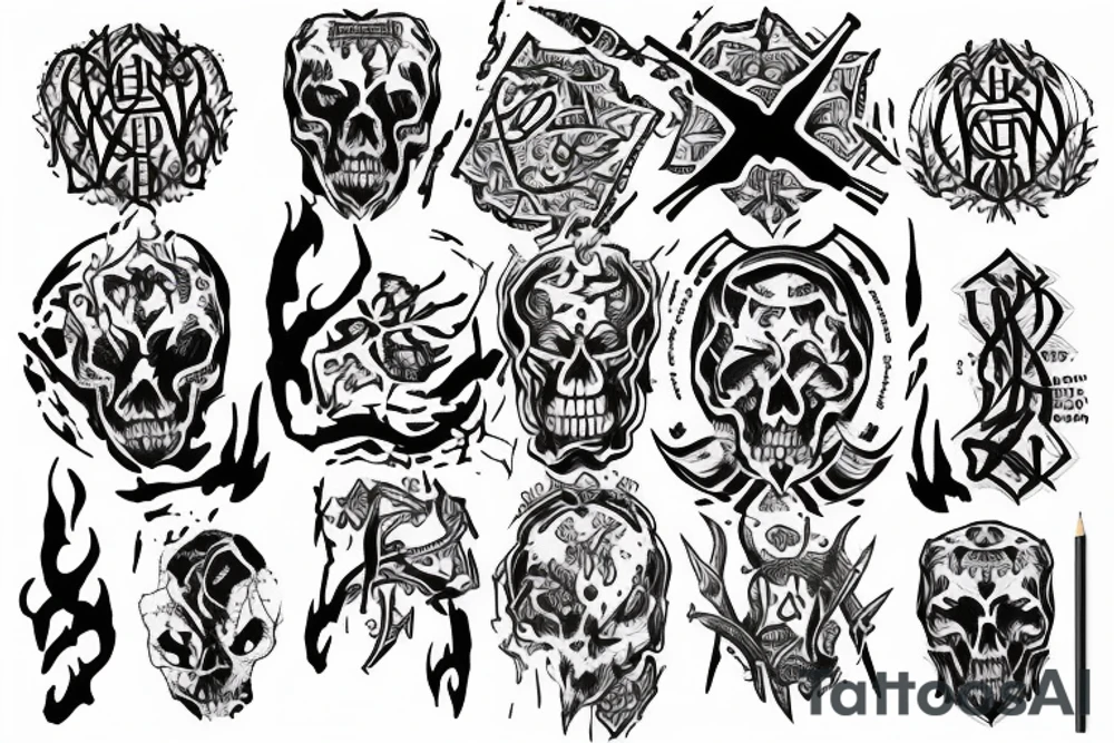 runic mark of the faceless death tattoo idea