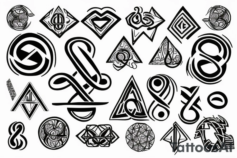 infinity symboll and letters tattoo idea