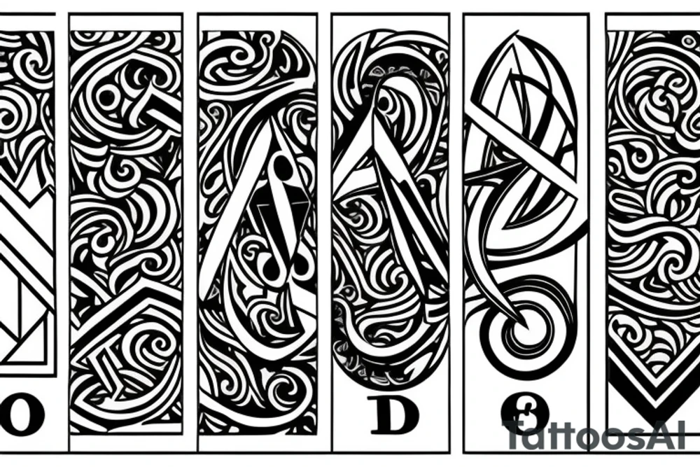 infinity symboll and letters tattoo idea