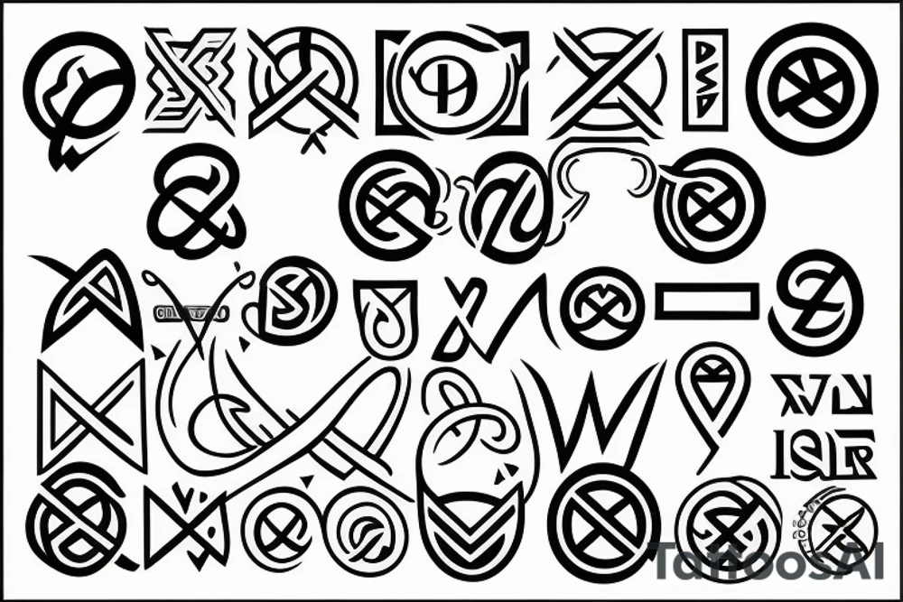 infinity symbol and letters tattoo idea