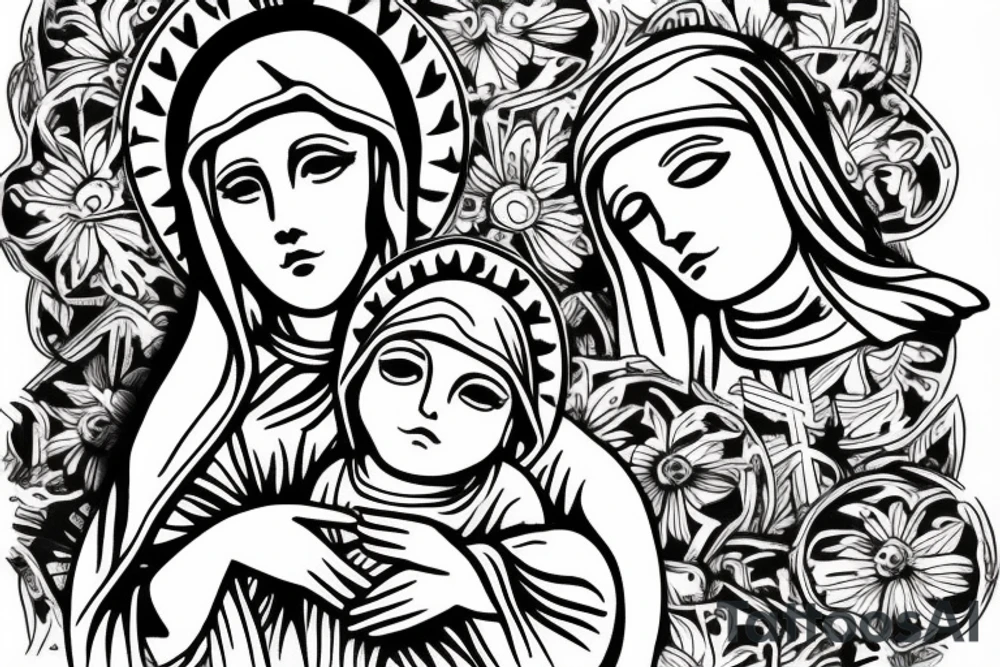 Virgin Mary tattoo idea