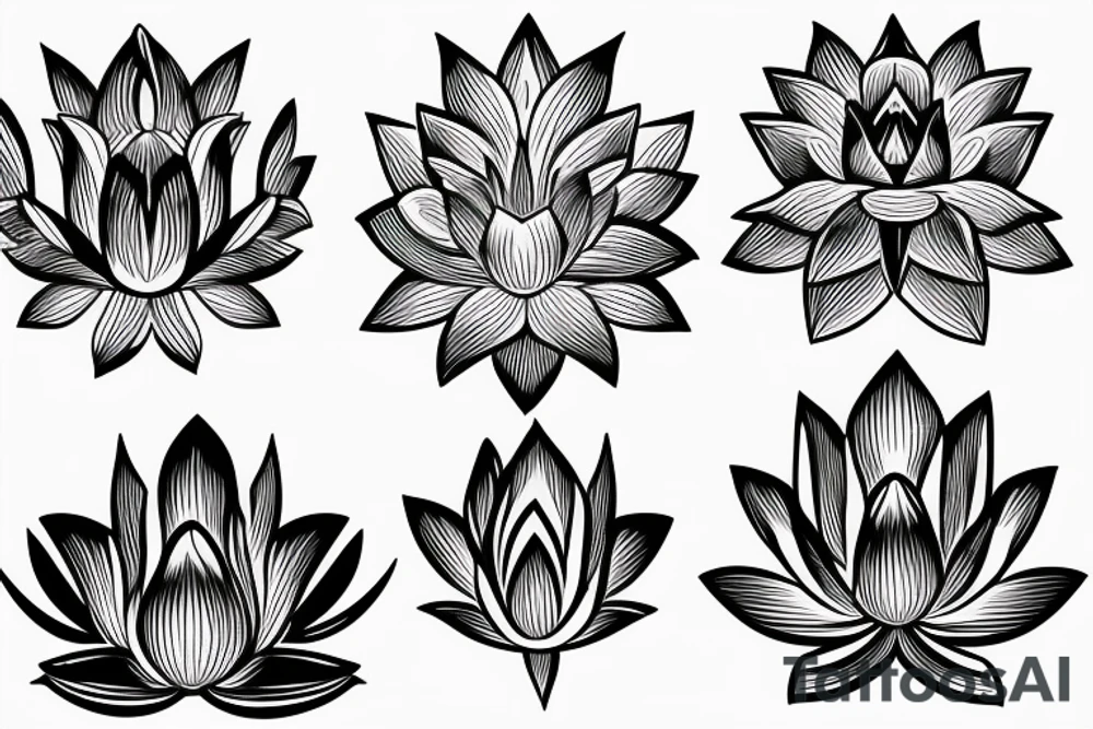 Masculine lotus flower tattoo idea