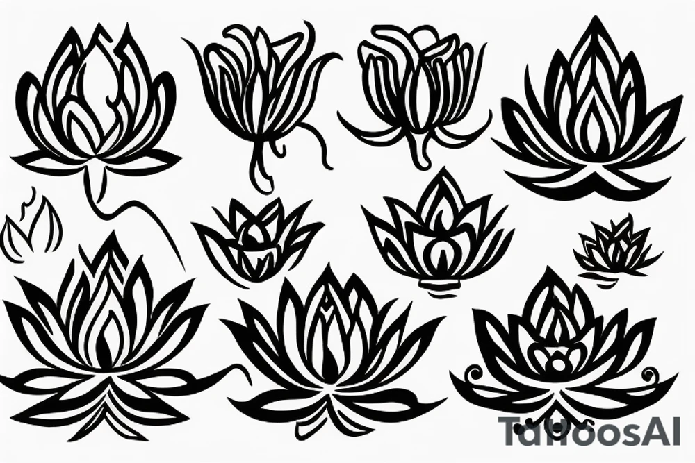 Masculine lotus flower tattoo idea