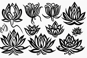 Masculine lotus flower tattoo idea