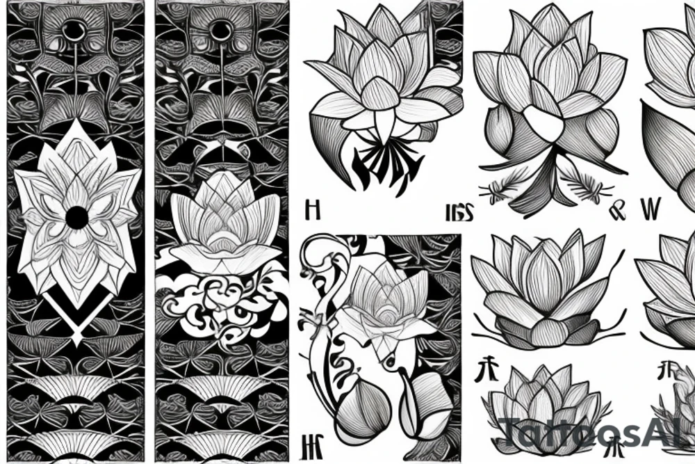 Masculine lotus flower tattoo idea