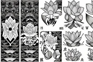 Masculine lotus flower tattoo idea