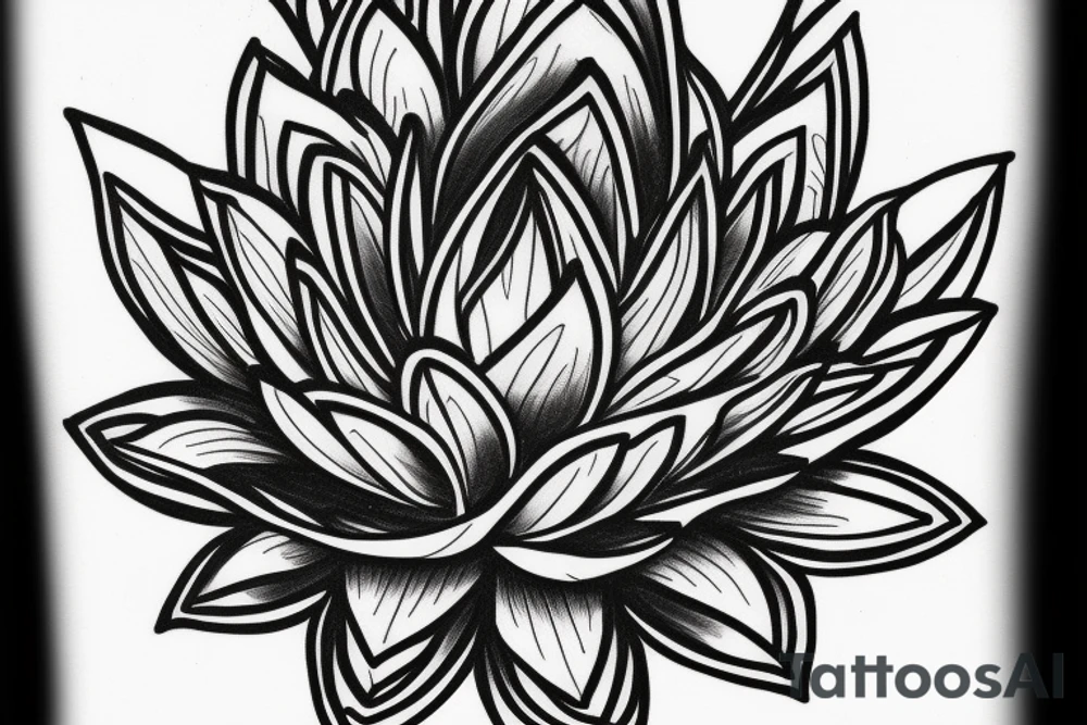 Masculine lotus flower tattoo idea