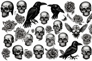 raven on the skull tattoo idea