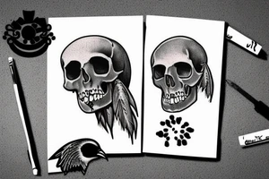 raven on the skull tattoo idea