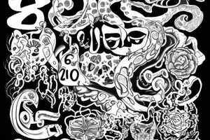 Number 13 with names Dax and Dez tattoo idea
