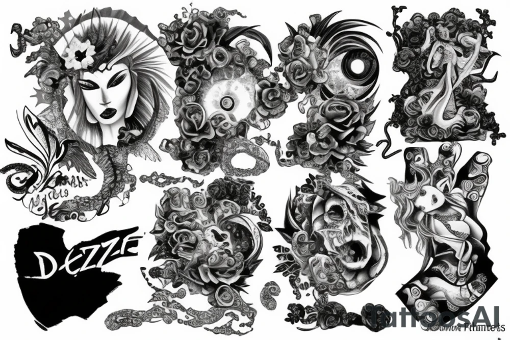 Number 13 with names Dax and Dez tattoo idea