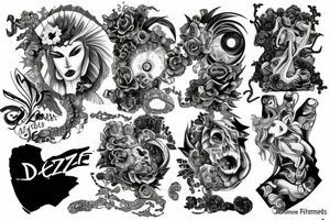 Number 13 with names Dax and Dez tattoo idea