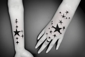 6 ring stars tattoo idea