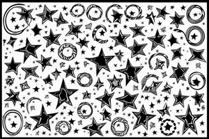 6 ring stars tattoo idea