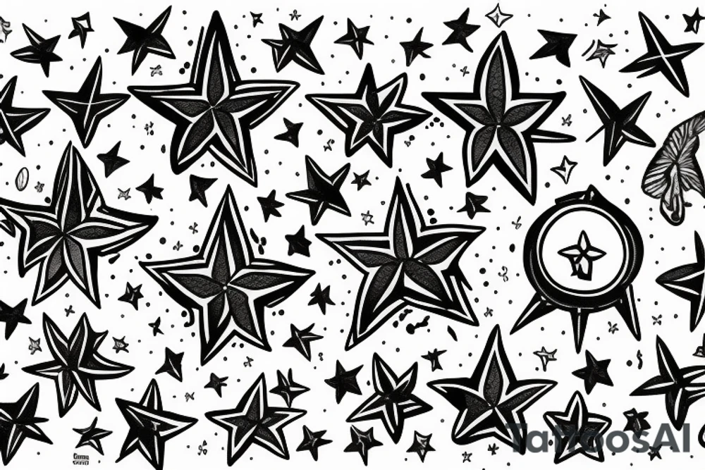 6 small stars tattoo idea