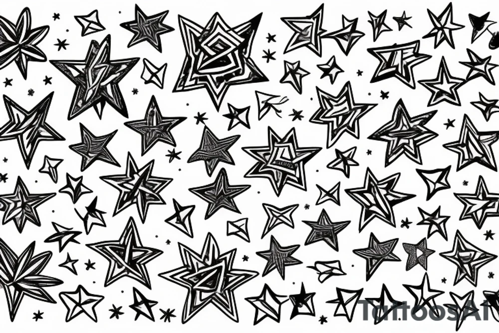 6 small stars tattoo idea