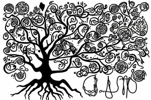 tree made out of circuit traces tattoo idea