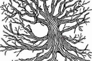 tree made out of circuit traces tattoo idea