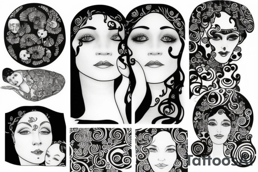 Klimt mother and daughter tattoo idea