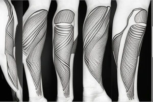 anatomical skeleton simple lines in black and white, thin lines, extremely detailed tattoo idea