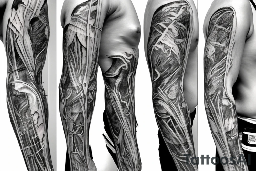 anatomical drawing of a full size skeleton, simple lines in black and white, extremely detailed tattoo idea