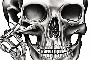 anatomical drawing of a full size skeleton, simple lines in black and white, extremely detailed tattoo idea