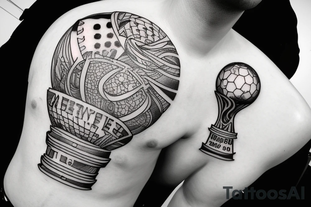 Argentina World Cup trophy soccer tattoo idea