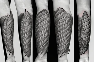 Feather with musical notes tattoo idea