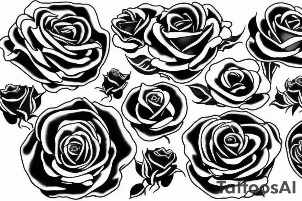 roses and fire tattoo idea