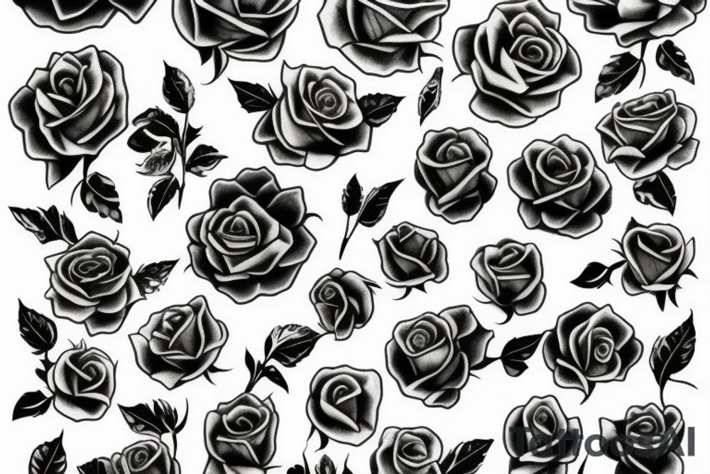 roses and fire tattoo idea
