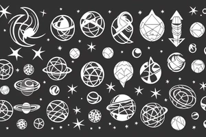 Cosmic Geometric Space Planets tattoo idea