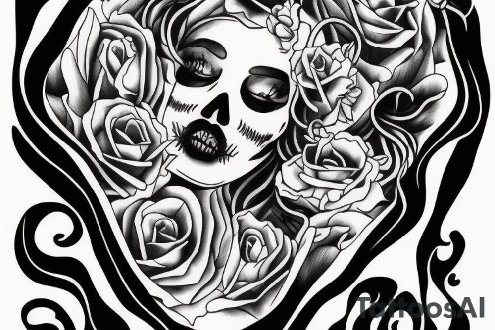 Curved figure. Dark and spooky tattoo idea