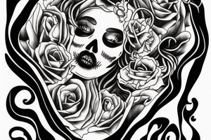 Curved figure. Dark and spooky tattoo idea
