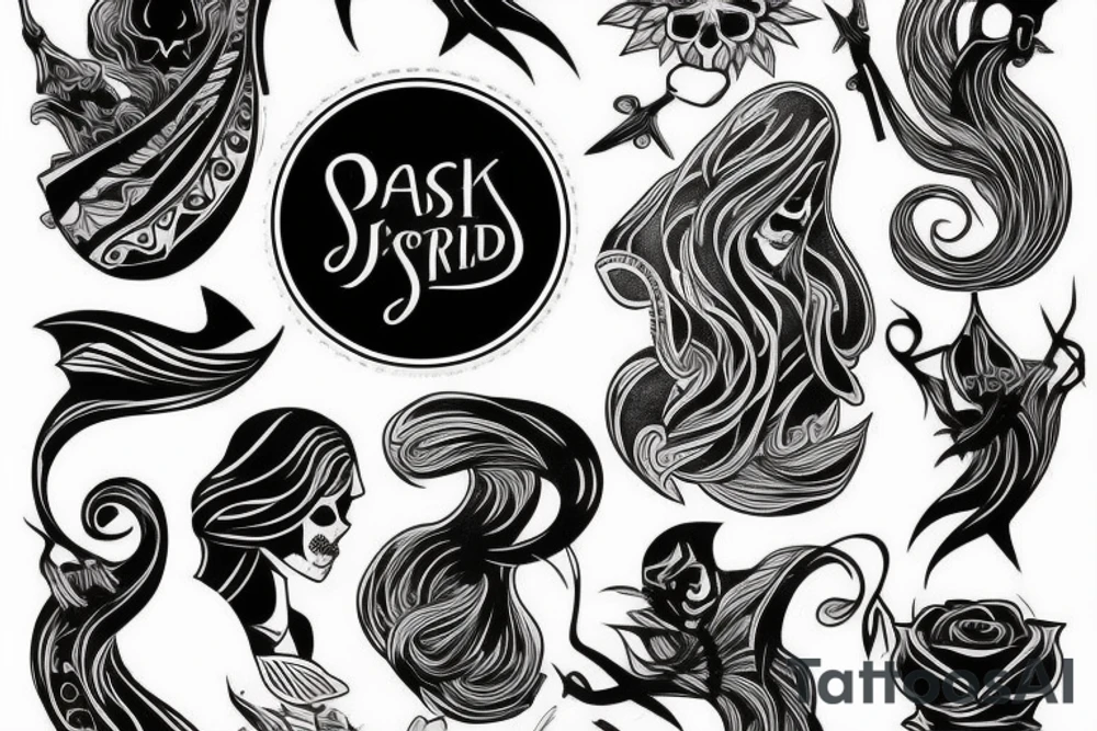 Curved figure. Dark and spooky tattoo idea