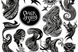 Curved figure. Dark and spooky tattoo idea