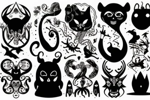 Curvy animal. Dark and spooky tattoo idea