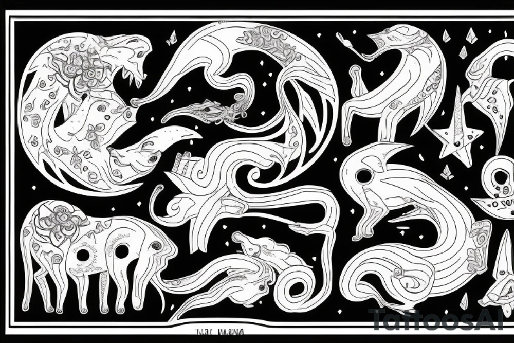 Curvy animal. Dark and spooky tattoo idea