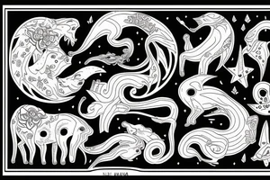 Curvy animal. Dark and spooky tattoo idea