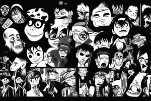 Gorillaz band members tattoo idea