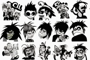 Gorillaz band members tattoo idea