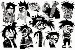 2D gorillaz tattoo idea