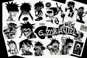 2D gorillaz tattoo idea