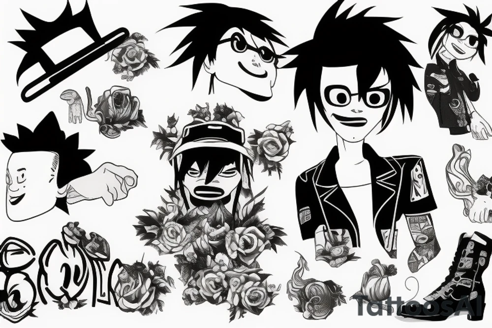 Noodle gorillaz tattoo idea