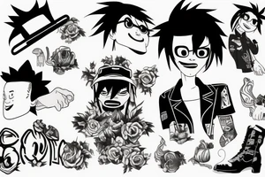 Noodle gorillaz tattoo idea